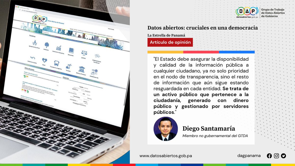 dagpanama's tweet photo. 📢"Los datos abiertos son un activo público que pertenece a los ciudadanos." @DiegoCesar_Pan vía #LLAC2022 #DatosAbiertosPanamá @JovenesUxLaE
🪄Recomendación de artículo https://t.co/a8tU6F3Dc5 https://t.co/giu0hTRvdx