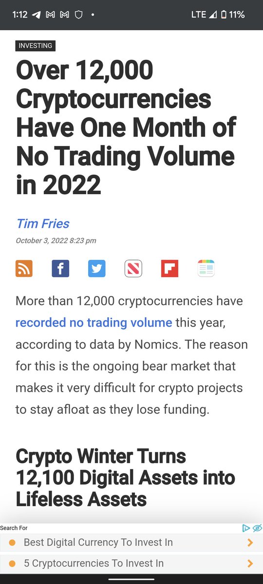 Over 12000 #Cryptocurency have reported absolutely no volume all year.
That's crazy.

Just buy t.me/stfu_labs. Nfa

#crypto #bscnews #Bitcoin #stfulabs #ethereum #binance #kucoin