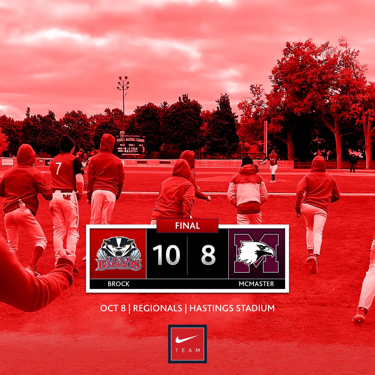 brockbaseball's tweet photo. OUA WEST REGIONAL FINAL. NEXT.

#WeAreBadgers https://t.co/7t4RXfz2oc