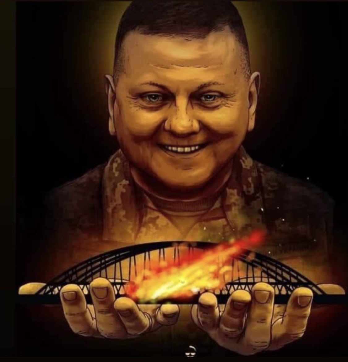 Burning bridge… <a href="/CinC_AFU/">Commander-in-Chief of the Armed Forces of Ukraine</a> 💛