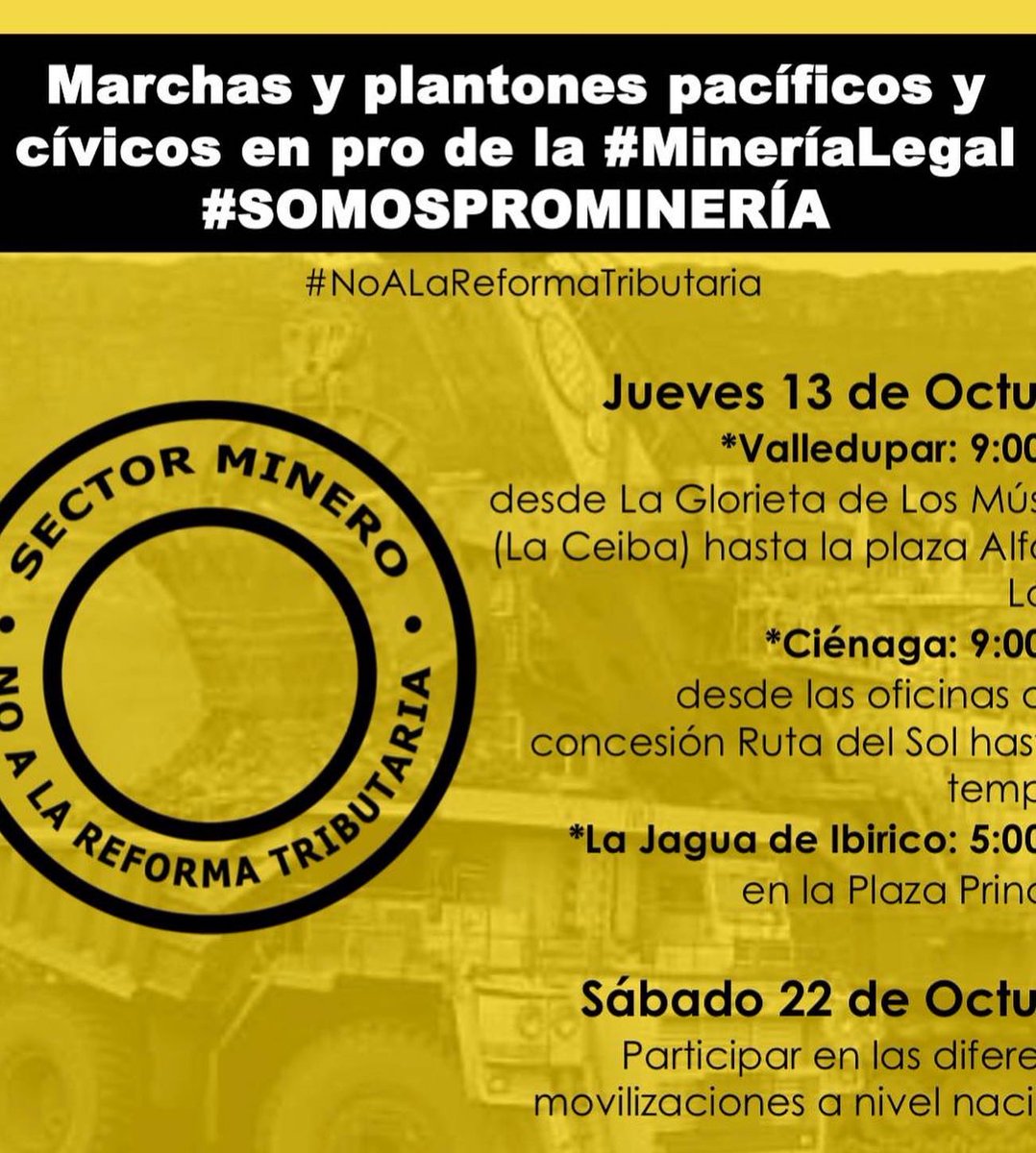 pacru54's tweet photo. Nos tienen que oír!!!! Los departamentos del Cesar y Magdalena sufrirán pérdidas incalculables si aprueban la RT como está contra la minería!!! https://t.co/1AwcMcEqiV