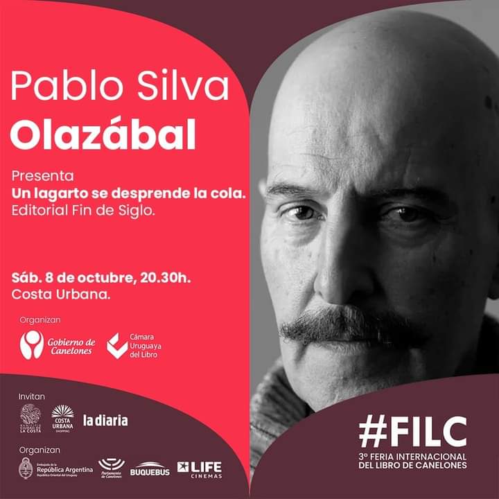 filcanelones's tweet photo. Hoy cerramos la jornada de la Feria Internacional del Libro de #Canelones con la presentación de: "Un lagarto se desprende de la cola", por su autor, Pablo Silva Olazábal, escritor y periodista cultural.
🕗20:30 h - Entrada gratuita
#filc
#filcanelones
#CanelonEScultura https://t.co/N5a2s7XG9X