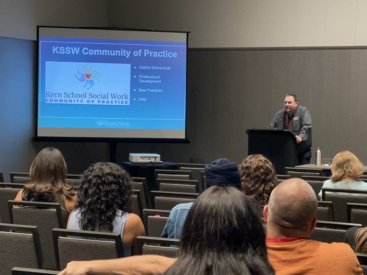 L44095642's tweet photo. Always a pleasure collaborating with fellow #SchoolSocialWorkers and talking best practices while showing the work in action. Thanks to #PBISCA22 for the platform &amp; @TheBeardedSSW &amp; our very own Jeff Coggan from @KCSOS for the teamwork! 👏🏼 #WholeChild #SEL #MentalHealth #PBIS https://t.co/F7cESp69lD