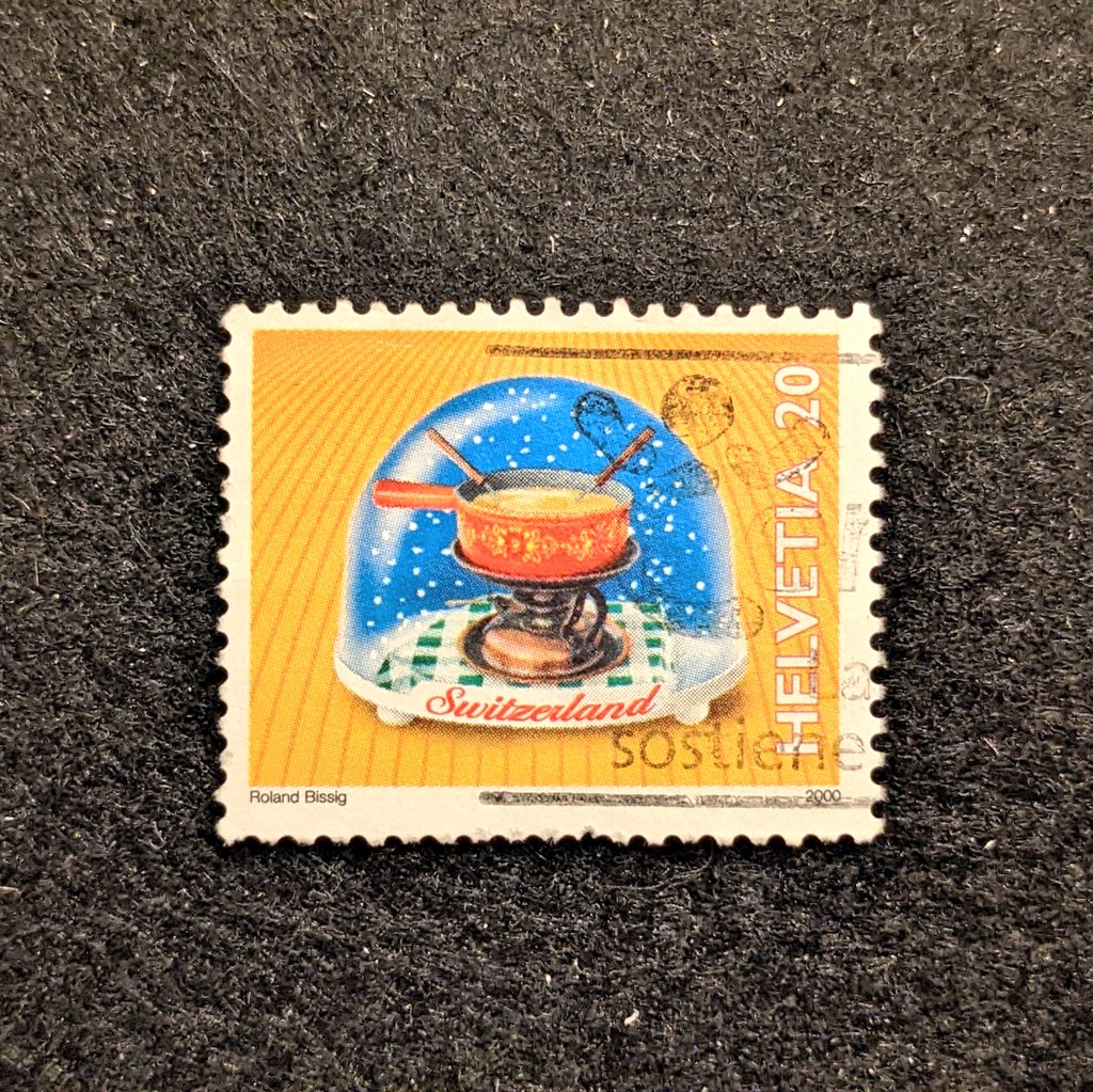 I've seen a lot of food philately but this stamp is making me way too hungry! Mmm...fondue! #philately #foodphilately