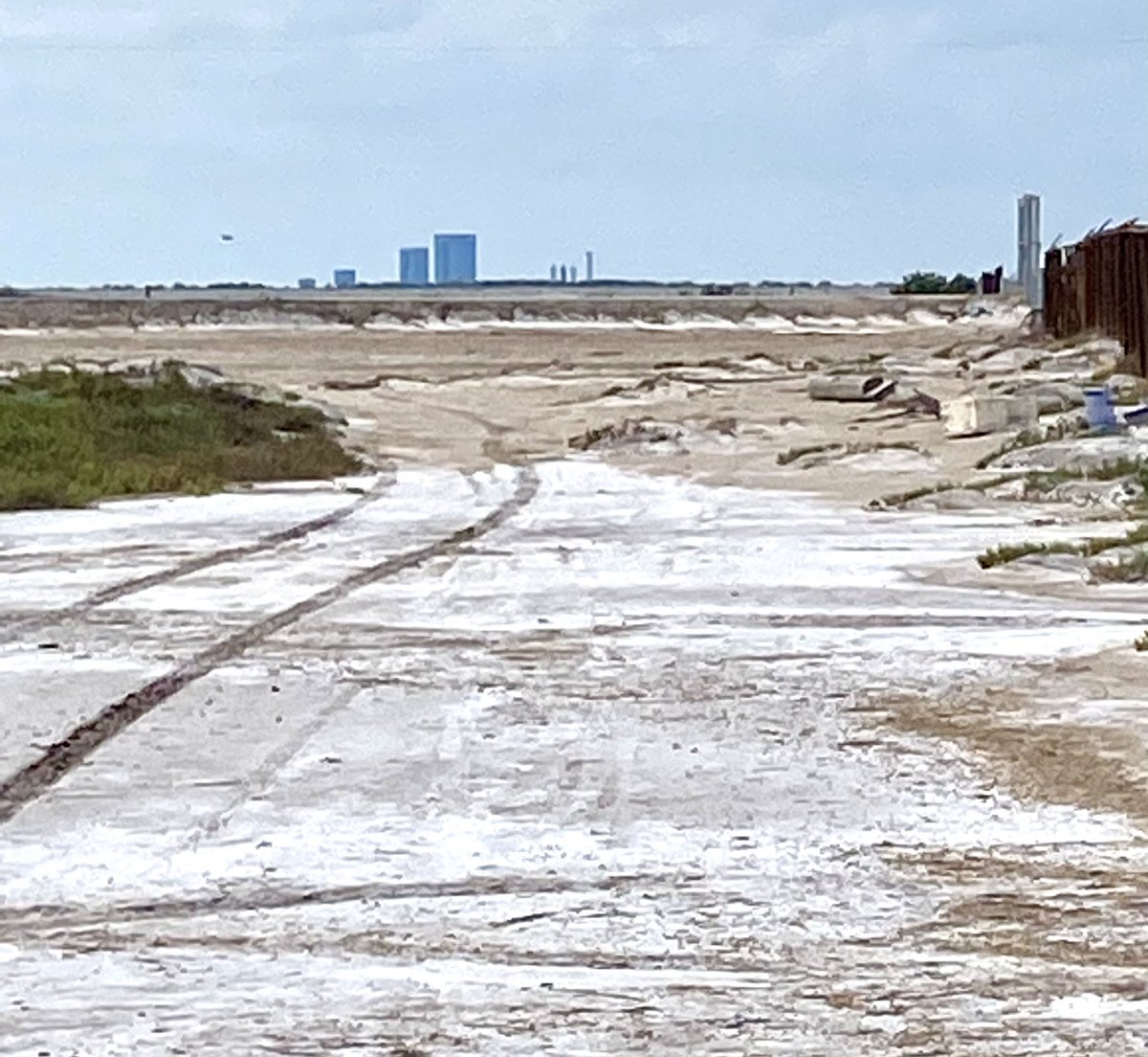 sallynold's tweet photo. No-it’s not snow near Starbase! It’s salt! @SpaceX @SpaceXBocaChica @BocachicaMaria1 @Erdayastronaut https://t.co/Sut9PXPHvW