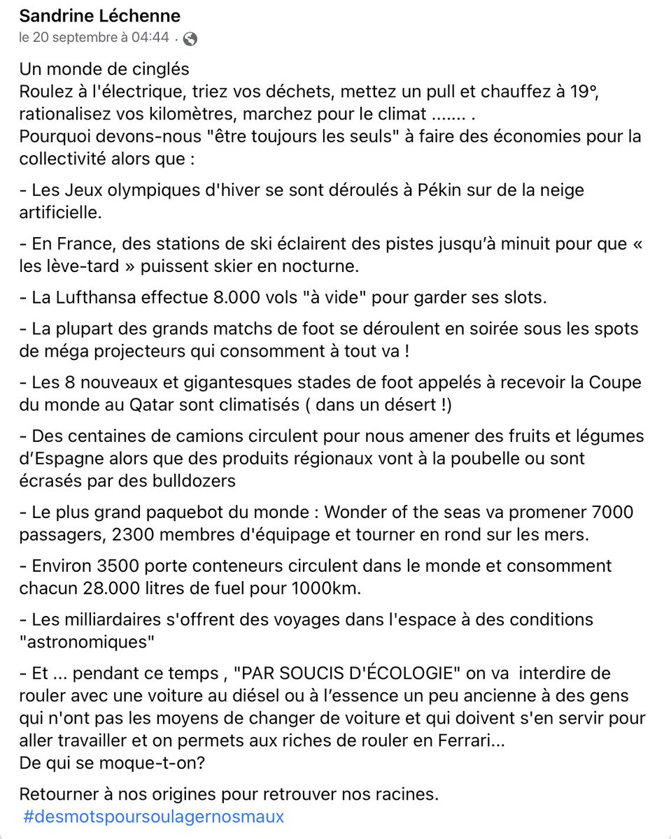 Un monde de cinglés dirigé par ceux qui souffrent le moins de leurs décisions...#France réveille toi ! #penuriecarburant #MacronNousPrendPourDesCons  #Veran