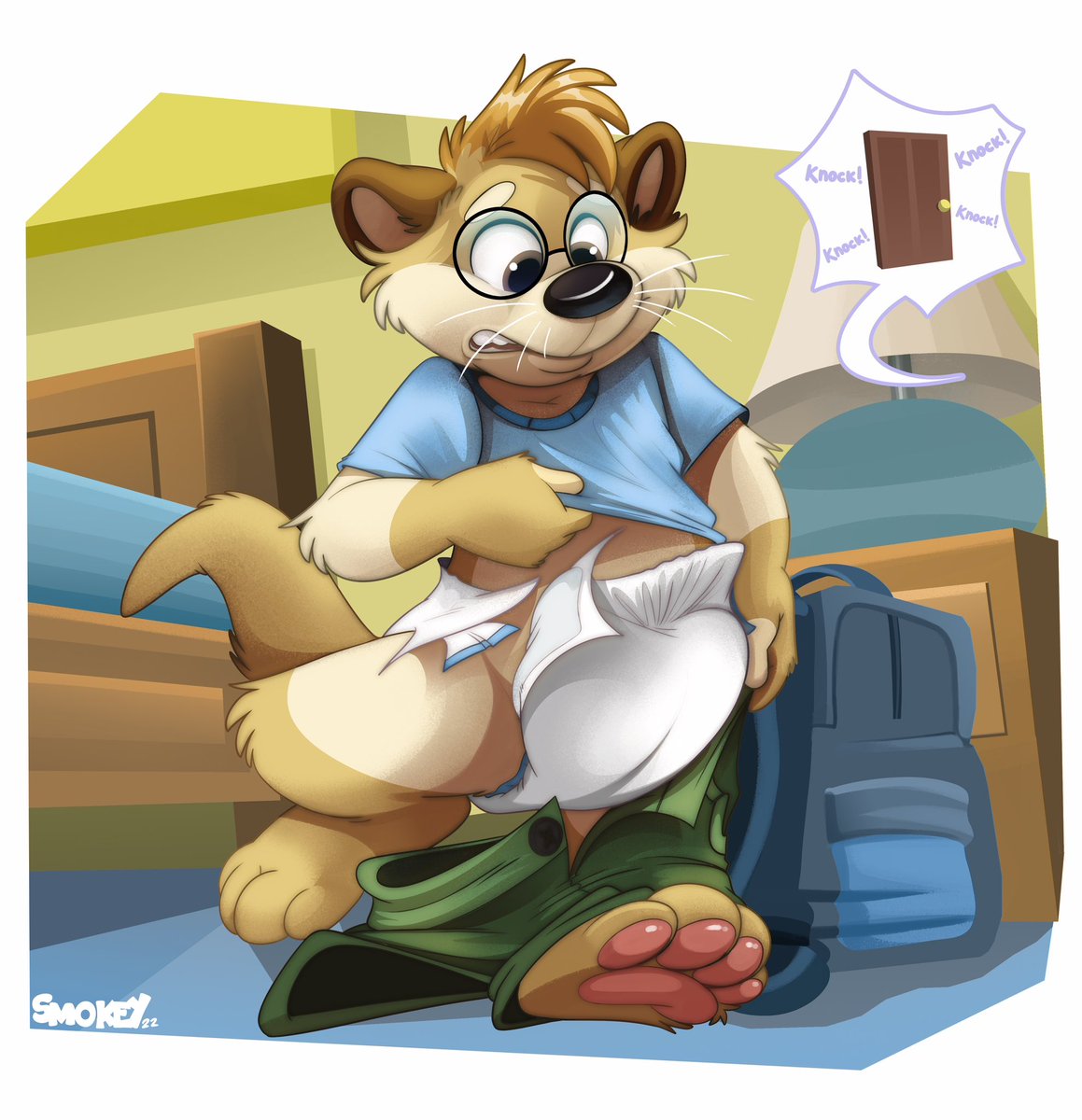 SmokeyAussie's tweet photo. Late for school!!! Late for school!!!! 🚪 *knock*knock*
!!!!!!!

Art for @K_Navie https://t.co/7zkWzd6nRv