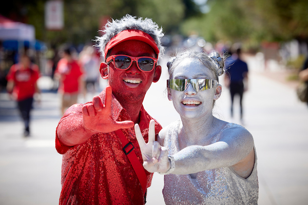 UNLVPresHeavey's tweet image. Can you feel the scarlet and gray pumping in your veins?  Whether you are a student, alumnus, faculty or staff member, get ready to celebrate Homecoming at a PLACE LIKE NO OTHER! Come home to UNLV and join the celebration! #RebelsForever #RebelsMakeItHappen #RebelHomecoming