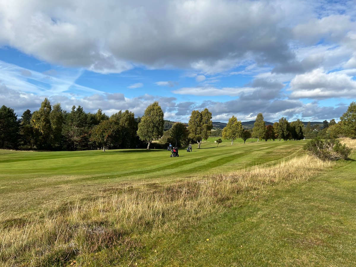 Late season golf at Abernethy Golf Club, Nethy Bridge.