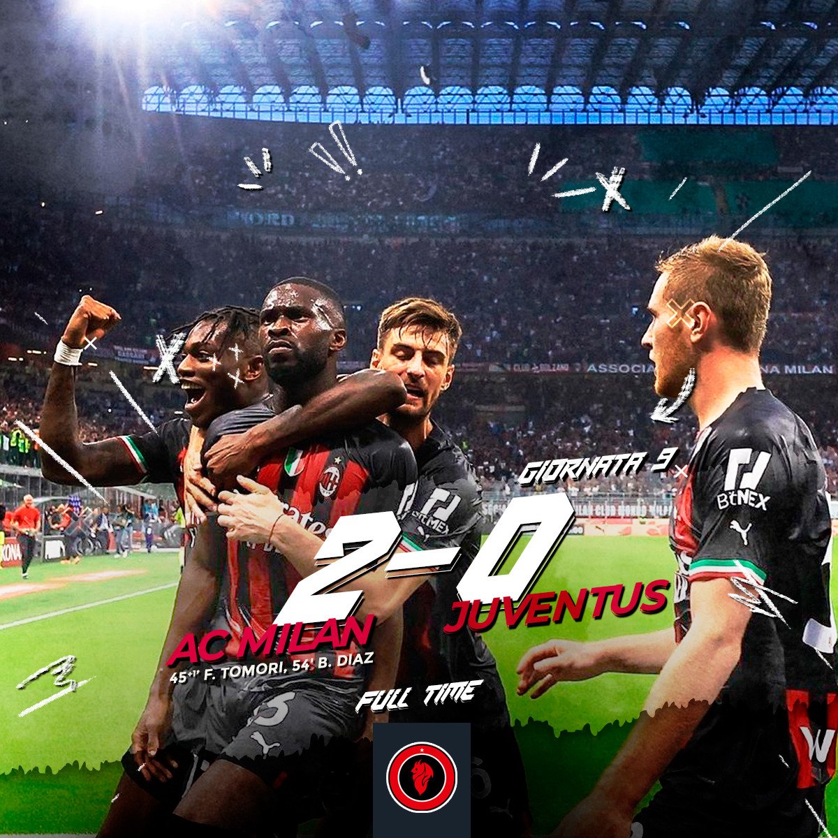 3 poin penting lawan Juventus. Malam minggu yang full senyum. Modal bagus buat lawan Chelsea di lanjutan UCL tanggal 12 Oktober.

Puas dengan penampilan malam ini? Siapa MOTM pilihan kalian? FORZA MILANNNNNNN!

#KitaMilanisti🇮🇩 #MilanistiIndonesia #ACMilan #forzamilan🔴⚫