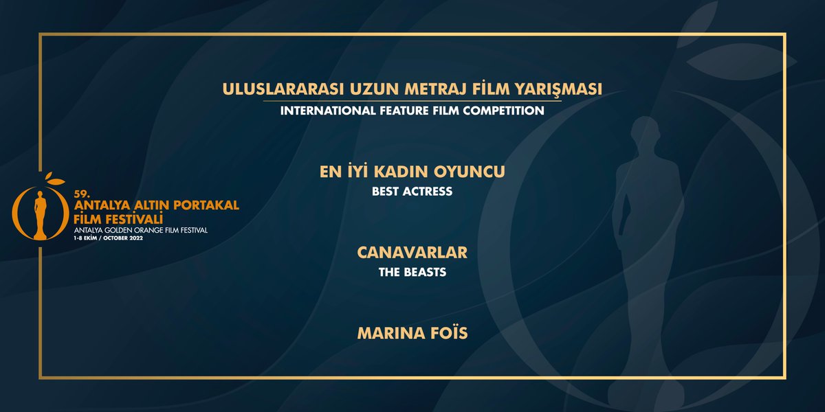 Uluslararası Uzun Metraj Film Yarışması - En İyi Kadın Oyuncu: MARINA FOÏS (CANAVARLAR)                     

<a href="/foismarina/">marina foïs</a>            
 
--

International Feature Film Competition - Best Actress: MARINA FOÏS (THE BEASTS)
