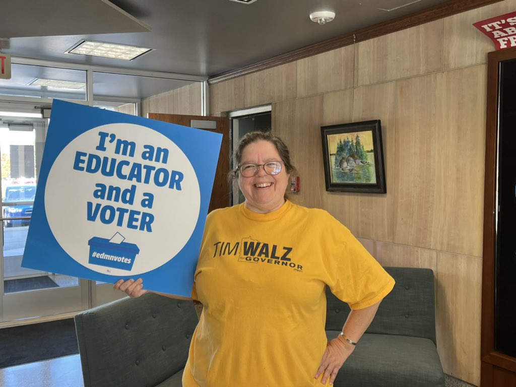 I am so pumped about getting <a href="/EducationMN/">Education Minnesota</a> members to vote for <a href="/Tim_Walz/">Tim Walz</a> !!! #edmnvotes #neavotes <a href="/NEAToday/">NEA</a> <a href="/AFTunion/">AFT</a>