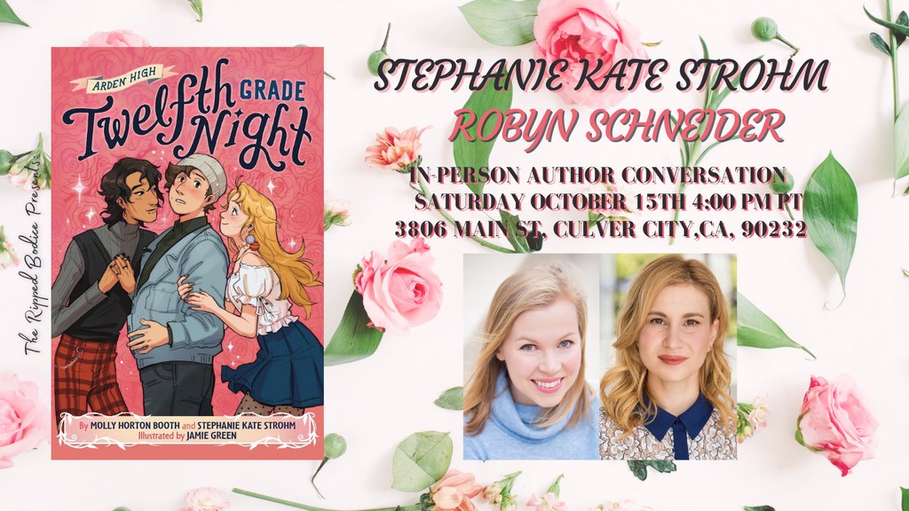 1 WEEK TO GO! We’re hosting the Twelfth Grade Night book launch on Saturday, October 15th at 4pm! @StephKateStrohm will chat with @robynschneider about this queer YA graphic Shakespeare adaptation. 🏳️‍🌈 RSVP: therippedbodicela.com/events-and-tic… @mollyhbooth @Jamiemgreenart