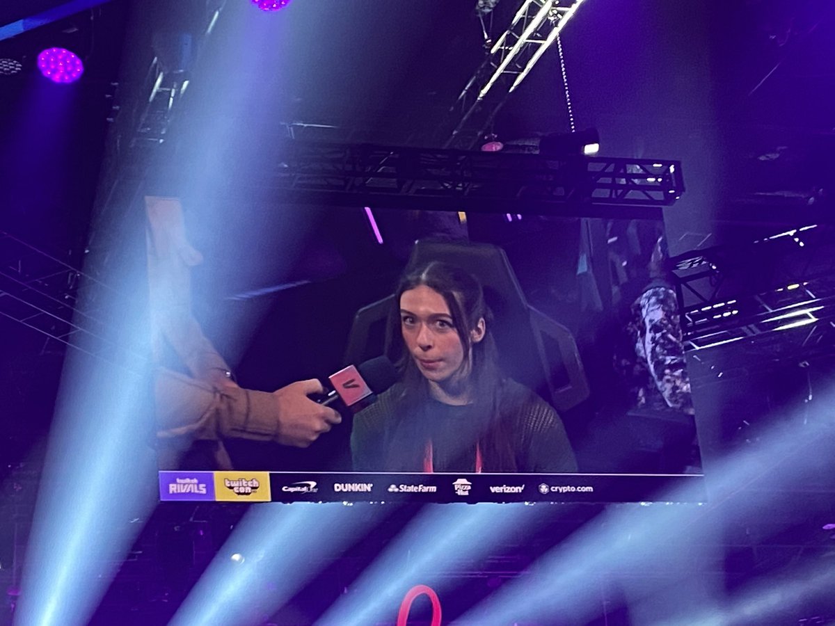 At <a href="/TwitchRivals/">Twitch Rivals</a> cheering on Team <a href="/hannahxxrose/">hannah rose 🌹</a>! 

“I don’t know anything about MOBAs” strong vote of confidence from her 🤣