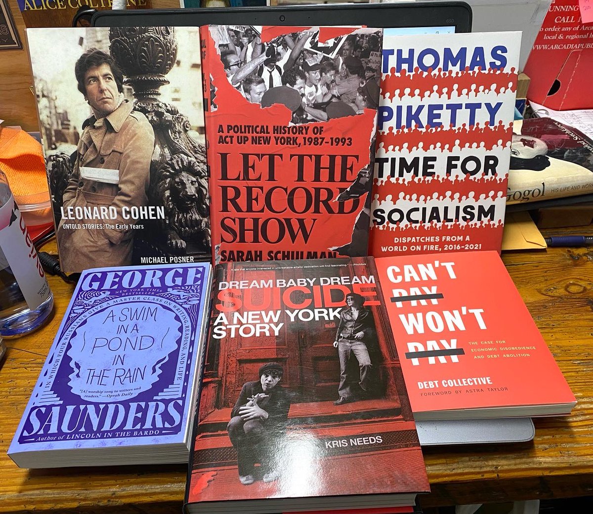 NormalsBooks's tweet photo. Lots of great new used titles in! #Godard #Suicide #GeorgeSaunders #UrsulaLeGuin #ActUpNewYork #TimeForSocialism #LeonardCohen #AlbertCamus #LydiaLunch #LookoutRecords #Gogol https://t.co/7klx103cTB
