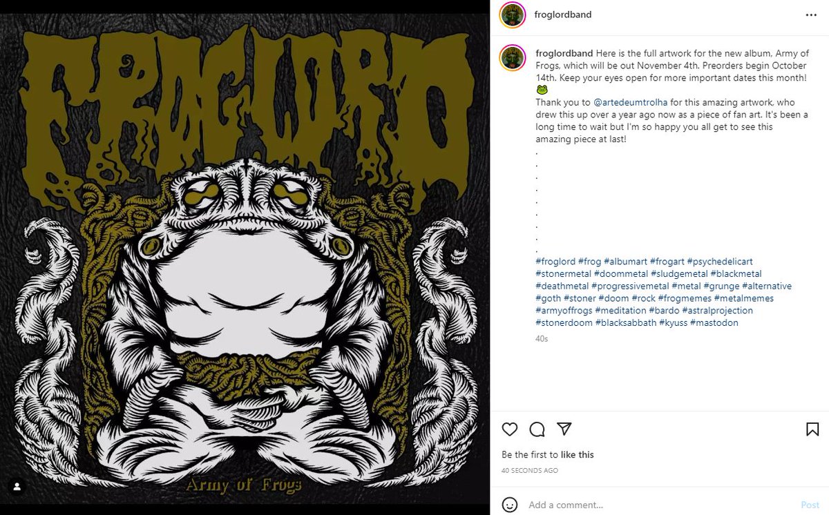 artedeumtrolha's tweet photo. stream froglord, bom doom metal sobre sapos https://t.co/31XwixIKx3