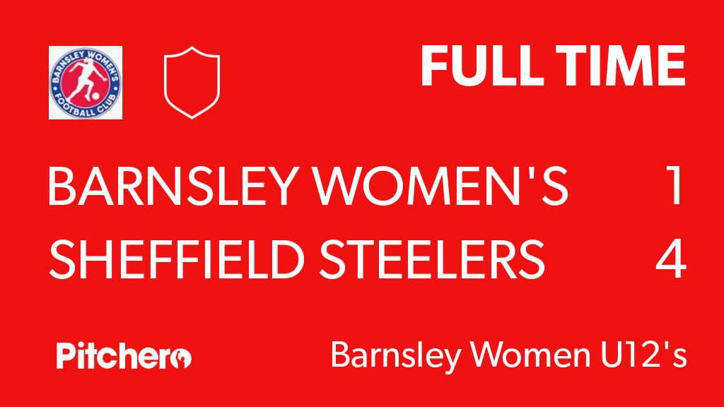 BarnsleyWFC's tweet photo. FULL TIME: Barnsley Women's FC U12 1 - 4 Sheffield Steelers JFC U12 Girls
#BARSHE #Pitchero
https://t.co/Aq7xqvC6mG https://t.co/JvglTaLwzl