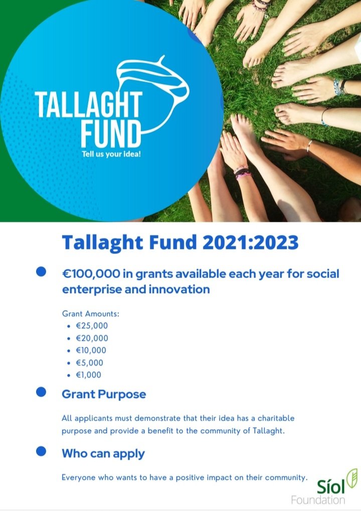 Siol_Foundation's tweet photo. Got a great idea to impact your community? Want to put it in to action? Apply for the Tallaght Fund and tell us how you will change your world. https://t.co/oD9fQDEaQR