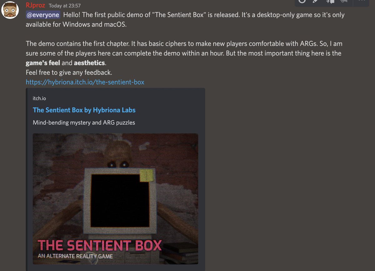 rjproz's tweet photo. "The Sentient Box" public demo is live 
https://t.co/Js83X3wScD https://t.co/u2mJerKSXw