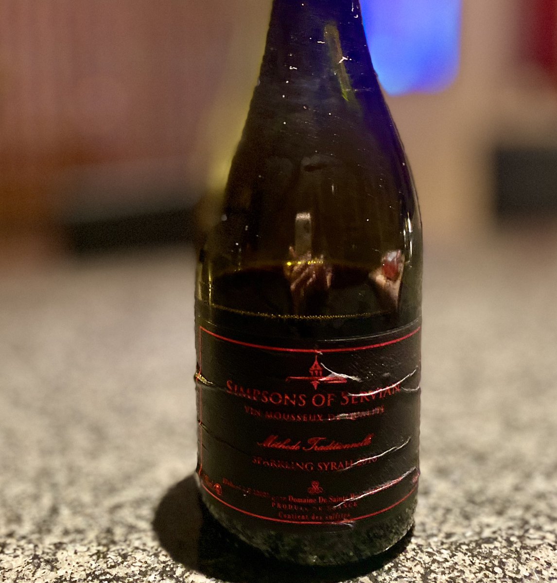 Husband has just redecorated the (newly painted) kitchen opening this bottle of sparkling Shiraz! 🍾😱
Even watching #Strictly isn’t calming enough. 😳 

<a href="/NakedWines/">Naked Wines UK</a> <a href="/simpsonwine/">Simpsons Wine Estate</a>