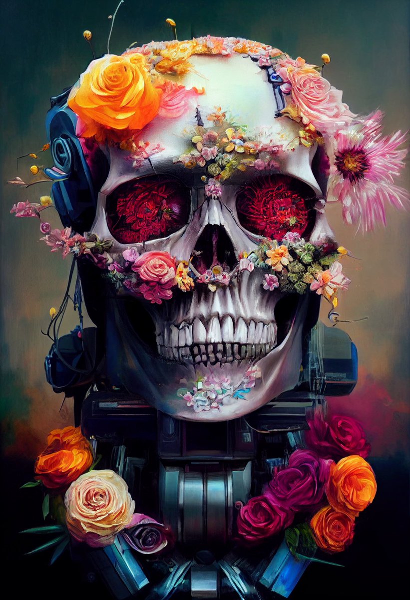 dan99ch's tweet photo. Cyberpunk skull robot with flowers

Prints available on Etsy: https://t.co/dvAuP0Dnp0
#FlowerArrangement #Flower #cyberpunk #robot #skull #beautifull #majestic #Portrait 
#aigenerated #aigeneratedart #midjourney_bot #PicOfTheDay #midjourney #ai #midjourneyart #midjourneyai https://t.co/A82tkzQnCN