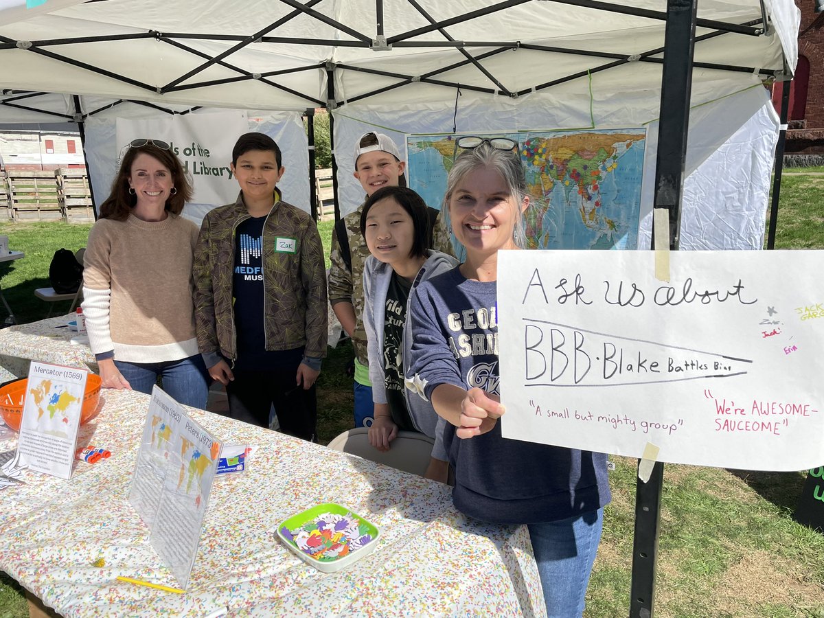 Blake Battles Bias students volunteering their time at Medfield’s CultureFest today. Beautiful Day+Celebrating Diversity=Win! #medfieldps #bmsed