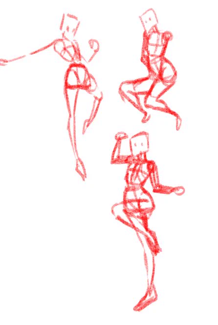 ポーズ練習ポーズ素体を描きましたとりあえず1日に何かは描いておこうと思いまして('ω`) 