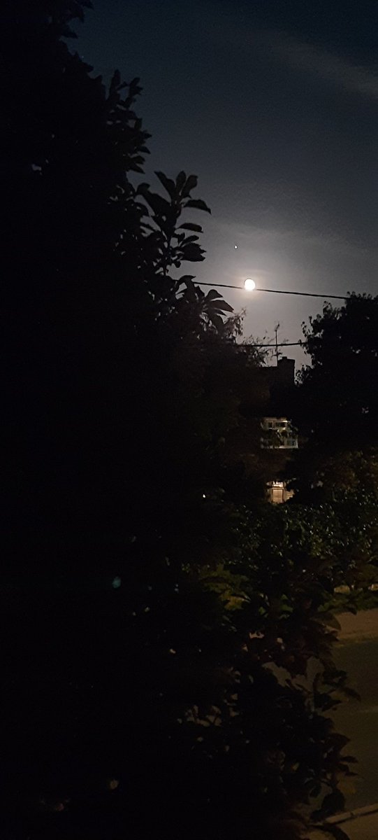 The moon and Jupiter from the bedroom window