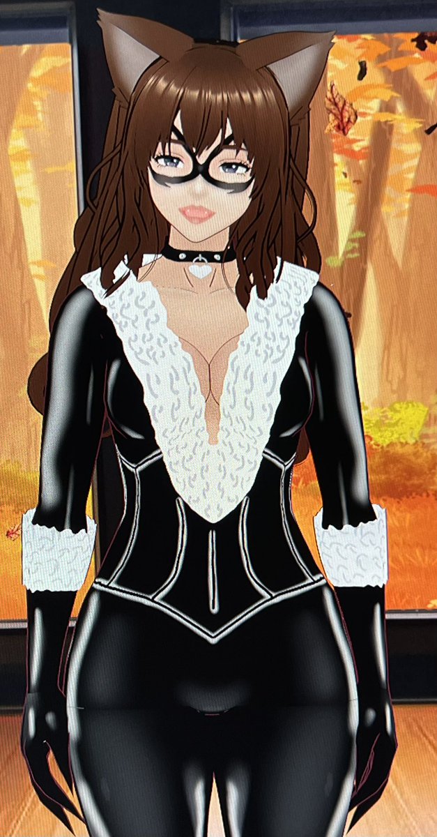 Hey troopers I will not be streaming today. Woke up feeling like I got a cold. But in the bright side I made this absolutely stunning Blackcat suit in #vroid today and I am obsessed! #vtubers #VtubersUprising