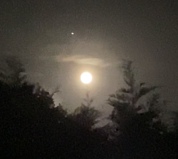 jjjo177's tweet photo. The #Moon and #Jupiter this evening in the eastern sky. #astronomy https://t.co/uop20fwCTU