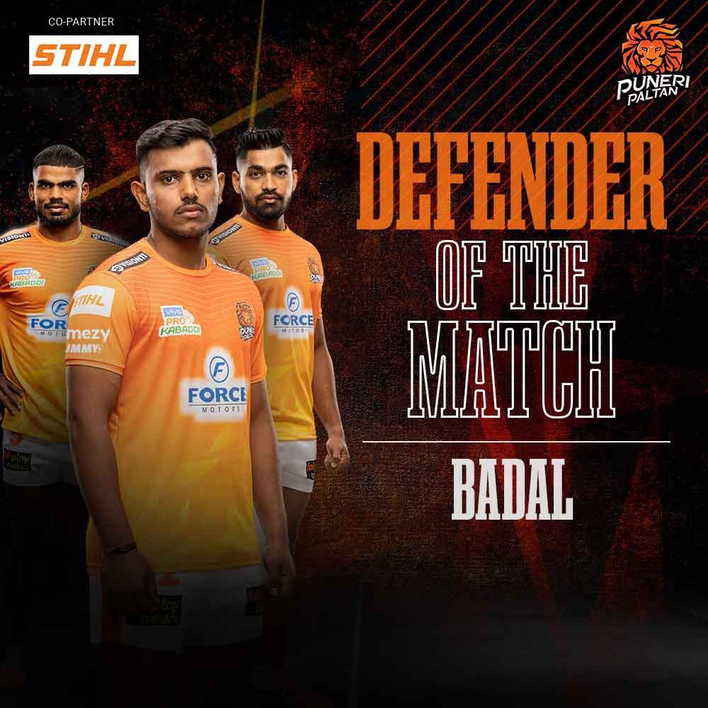 PuneriPaltan's tweet photo. A #Bhaari debut in defence! 💪
.
.
#PuneriPaltan #BhaariPaltan #Gheuntak #BhaariKabaddi #vivoProKabaddi #Paltangiri #PATvsPUN @stihl_india https://t.co/9c9j1xQHGJ