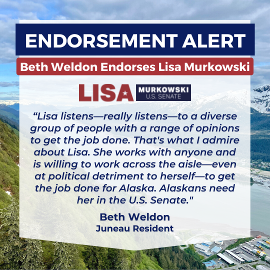 Lisa Murkowski On Twitter A Big Thank You To Beth Weldon Of Juneau 