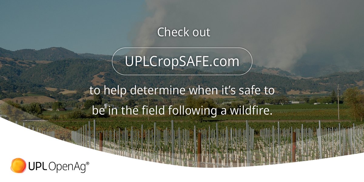 UPLUnitedStates's tweet photo. With the threat of #wildfires looming across the western U.S., we are excited to share a free tool that helps growers manage risks from smoke & fire hazards. #CropSAFE provides information to growers to anticipate the effects of those hazards on crops. https://t.co/rSDsy0GcEO https://t.co/802e3ZCVXi
