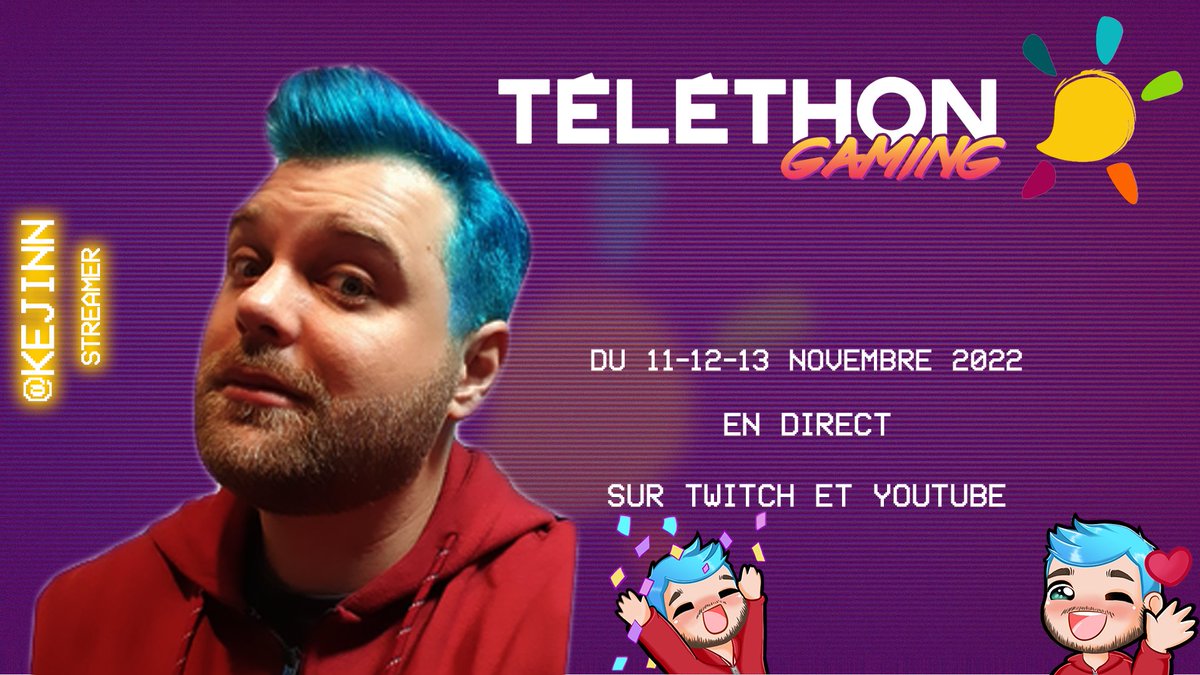 KejinnTV's tweet photo. Je vous annonce que cette année, je participe au 
 @GamingTelethon  Tellement fière et motivé pour faire bouger les choses grâce à vous!!! Alors rendez-vous le 11-12-13 novembre, on va faire exploser les dons!!! #TelethonGaming #Telethon2022  #TelethonChallenge https://t.co/rdrLERO3Ky