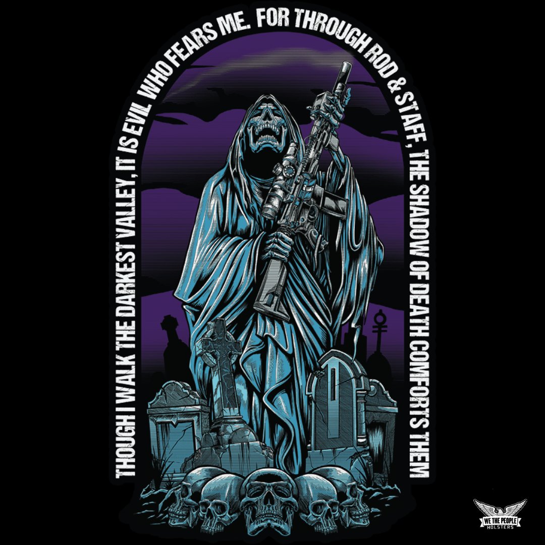 Wethepeoplehols's tweet photo. "Though I walk the darkest valley, it is evil who fears me. For through rod &amp; staff, the shadow of death comforts them."

https://t.co/xenVqtgNSA
Shadow of Death available now for a limited time, get yours before they're gone!💀

#shadowofdeath #guntee #gunshirt #gunshirts https://t.co/8U4PNPlR8m