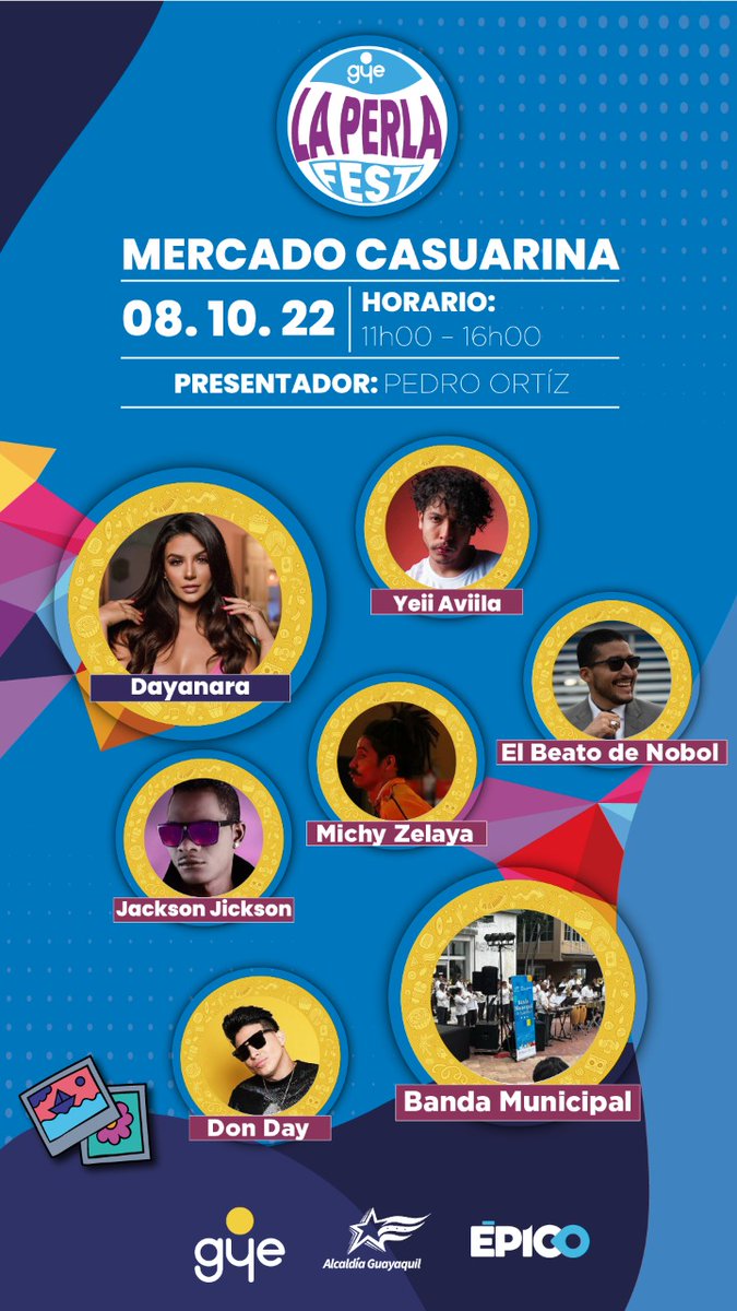 pedritoortizjr's tweet photo. Son 13 escenarios durante 8 días, 500 emprendedores, 60 artistas, entrada gratuita #LaPerlaFest por las fiestas de #Guayaquil 💪 excelente @alcaldiagye @EpicoGye https://t.co/pT12UEjiiW
