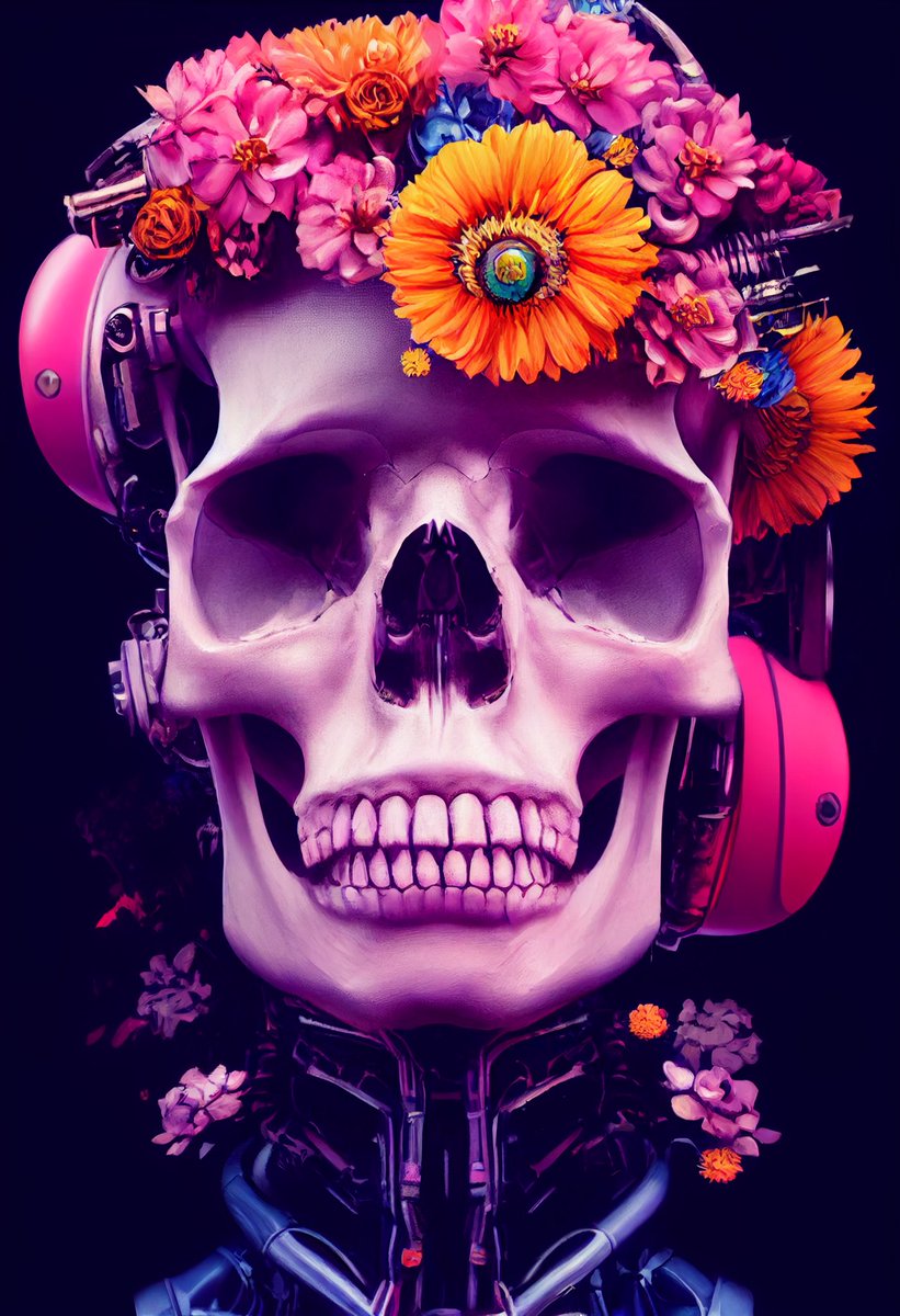 dan99ch's tweet photo. Cyberpunk skull robot with flowers

Prints available on Etsy: https://t.co/Bzu8VtnQwI 

#FlowerArrangement #Flower #cyberpunk #robot #skull #beautifull #majestic #Portrait 
#aigenerated #aigeneratedart #midjourney_bot #PicOfTheDay #midjourney #ai #midjourneyart #midjourneyai https://t.co/eXVQ7ponpW