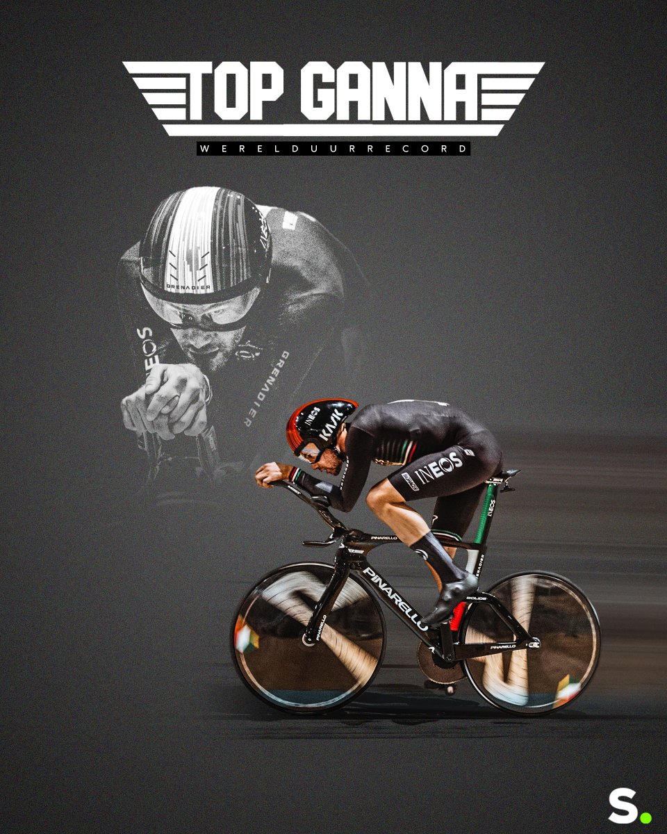 sporza's tweet photo. Hij flikt het! Verbluffende Filippo Ganna verpulvert het werelduurrecord en rijdt 56,792 km in één uur 🚀
https://t.co/Su7whIAJqX https://t.co/nBtAVO1qol