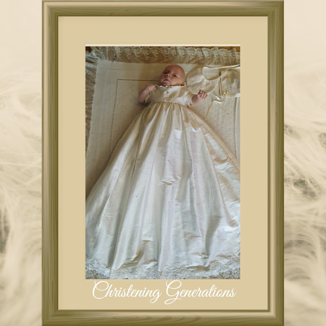 ChristeningGen's tweet photo. This baby boy wasn’t born yet when his family heirloom christening gown was being made. Matthew looks adorable in it. His Grandmother’s silk wedding dress was reused. Grace thanks so much for sharing your photos. 💛 #christeninggenerations #curatorofmemories  #madeincarlow https://t.co/JnDu4rSLWZ