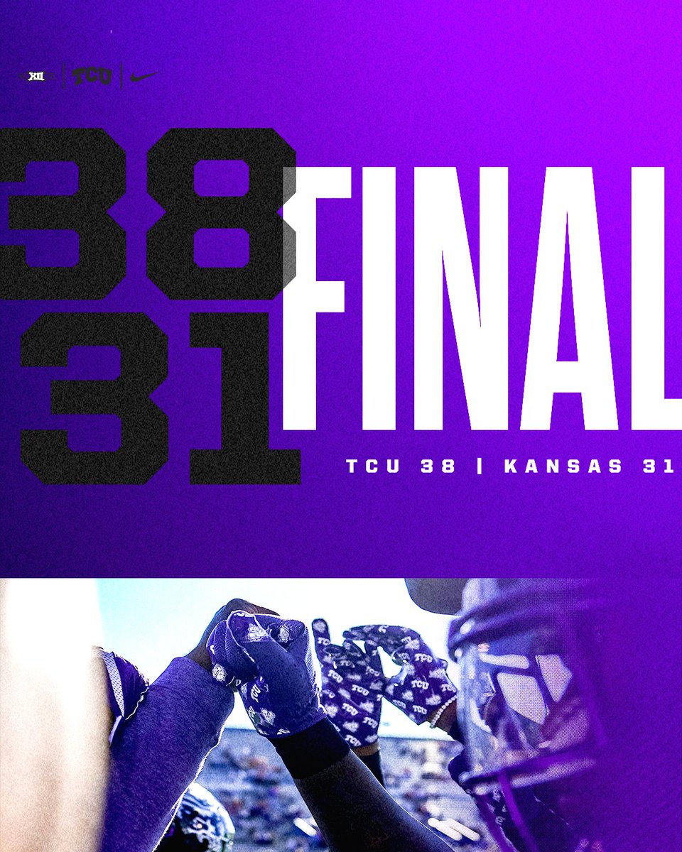 FROGS WIN! Final from Lawrence. #GoFrogs #DFWBig12Team