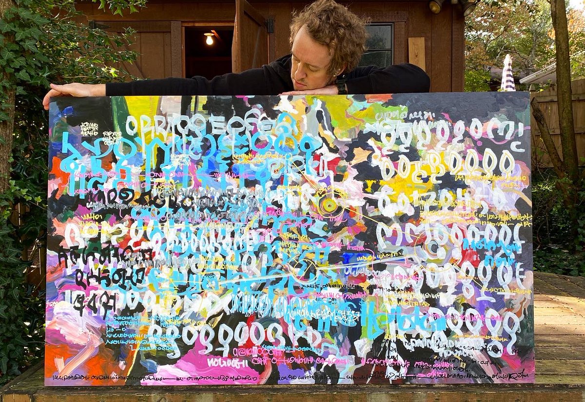 PeterDraws1's tweet image. Painted a few pieces a little different than my normal style, inspired by the art of James Clemmons, an exhibition of which I helped install at my art gallery internship. 
Watch the process here: youtu.be/hXPNFeLj_iI