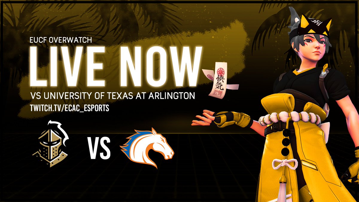 EsportsatUCF's tweet image. ⚔️LIVE NOW⚔️

Watch our Knights roster battle it out on #Overwatch2 against @arlingtonesport in the #RoadtoCECC South Open Qualifiers!

Join the stream below to cheer on our Knights as they battle their way to victory!!

📺: twitch.tv/ecac_esports