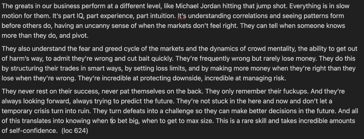 LacertaXG1's tweet photo. I seldom post excerpts without commentary, but here are two excerpts without commentary from Fed Up, by Colin Lancaster (ex head of macro at Citadel and Balyasny). 

A portrait of the people at the top of the game: https://t.co/IDrBm1Q0Zc
