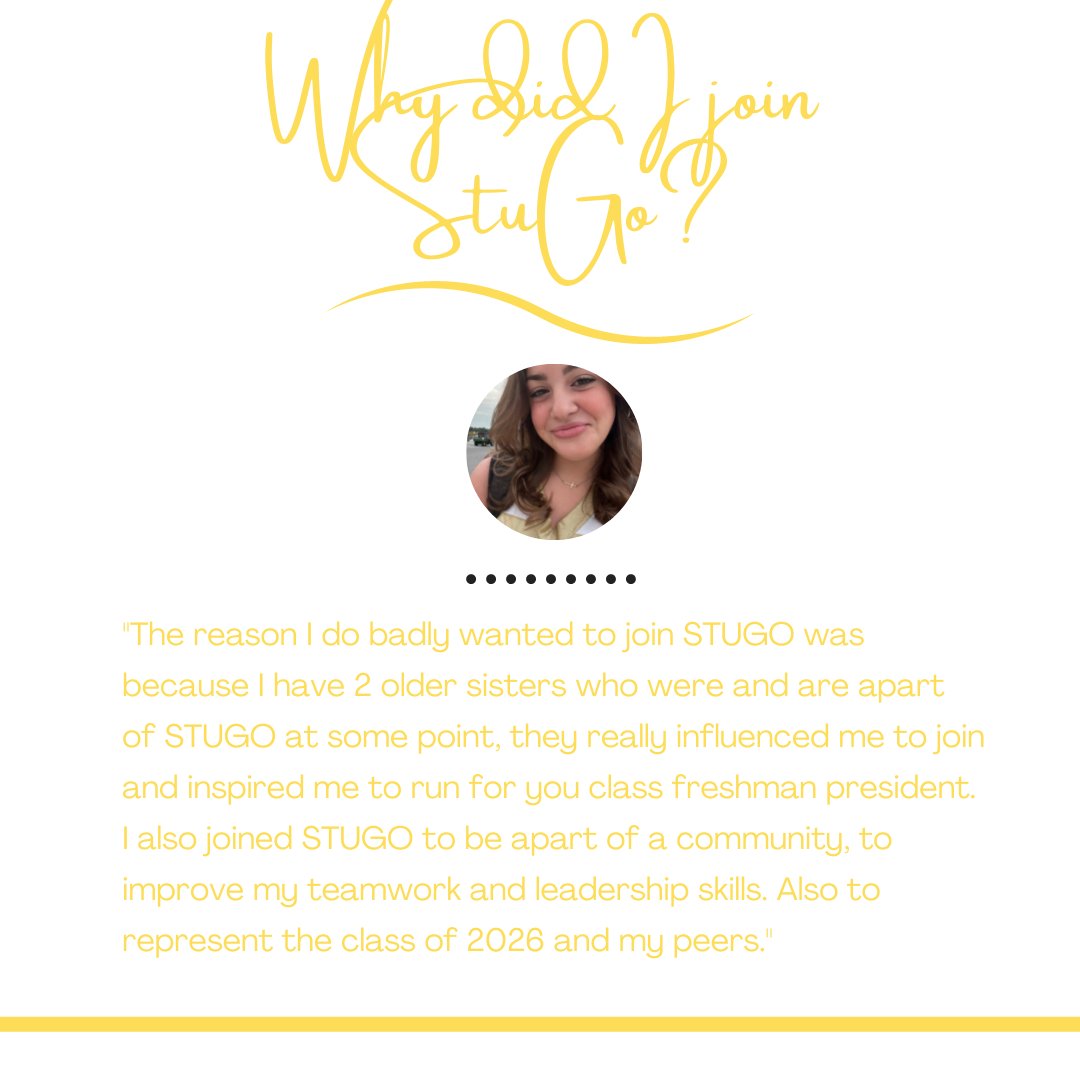 sehsstugo's tweet photo. Freshmen Social Media Takeover!! 💛🤍💛 Today, your Freshmen Prez, Hayden Kisner will be answering your questions, and giving you the chance to learn more about her and your Freshmen StuGo!! Meet your Freshmen Class President, Hayden 
Kisner! #GoBuffs #BuffNation #WPSPROUD https://t.co/MOxvZBRE9n