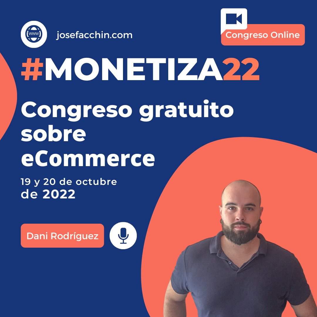 💥 Llega #MONETIZA22
Participa en vivo de 2 días de formación de alto nivel, en la 7º edición de uno de los mejores congresos Online y gratuitos de Marketing digital para #eCommerce. my.mtr.cool/jenmmmxlba

🗓️ 20/10
🎙️<a href="/danirodr1guez/">Dani Rodríguez</a>  hablará > Estrategias para Amazon
⏰ 19:20 H
