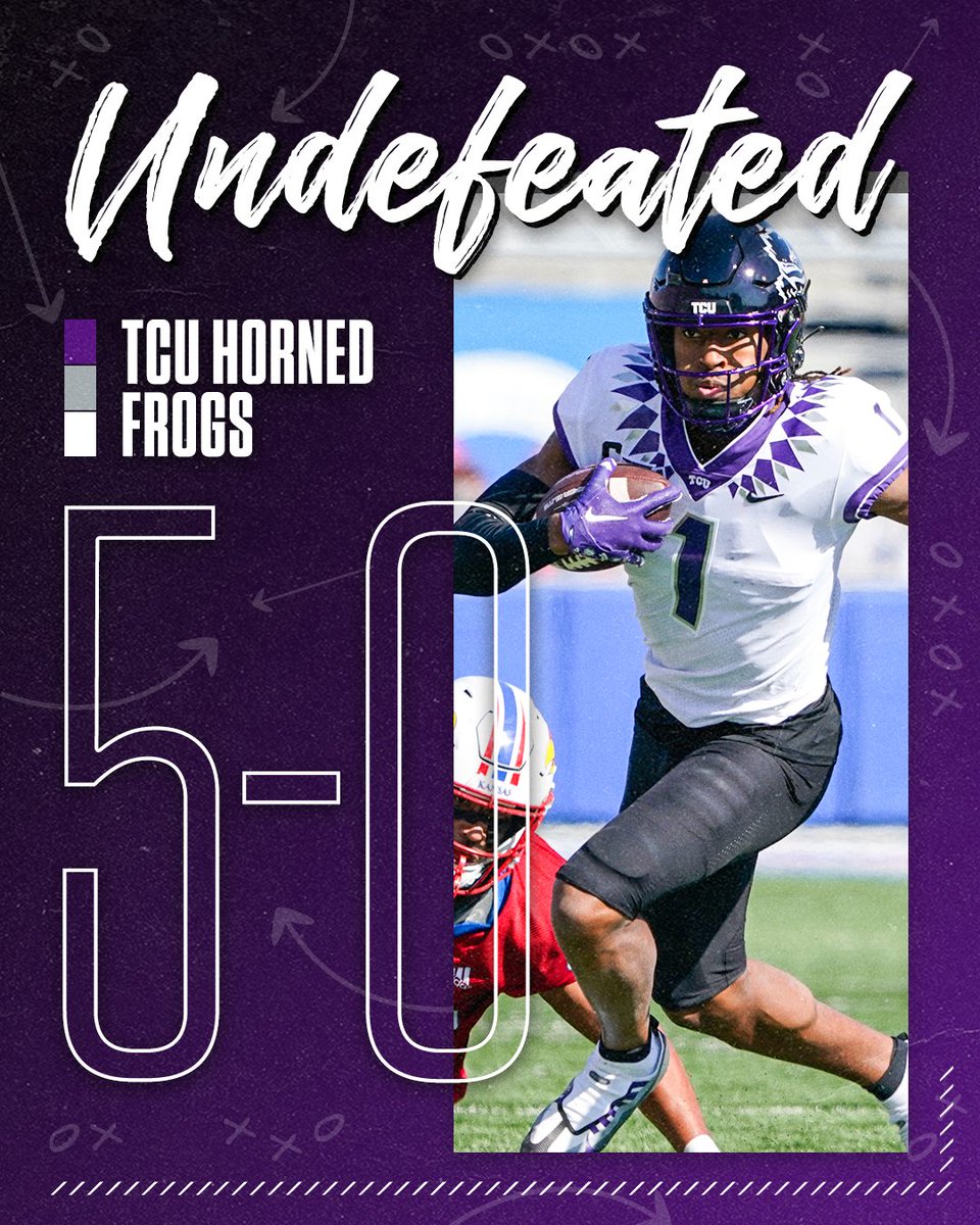THE HORNED FROGS ARE 5-0! 

<a href="/TCUFootball/">TCU Football</a> spoils Kansas' Cinderella start and keeps its undefeated streak running 👀