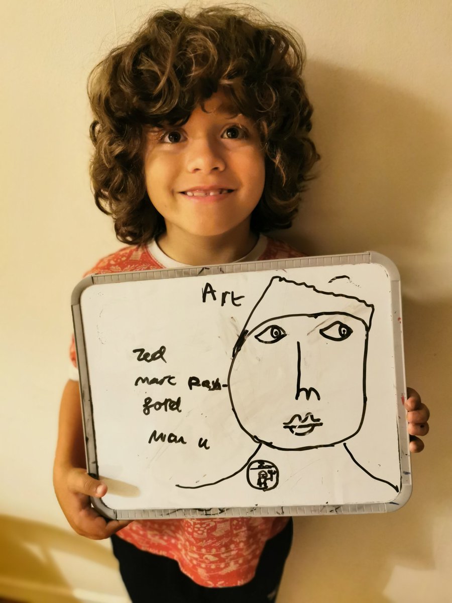 leti_fretes's tweet photo. @MarcusRashford My son Zed is a big football fan and he really likes to watch you play. He draw this portrait of you today and wanted me to send it to you. He hopes you like it! #Marcus #rashford #MUFC https://t.co/u0WjiN1mzo