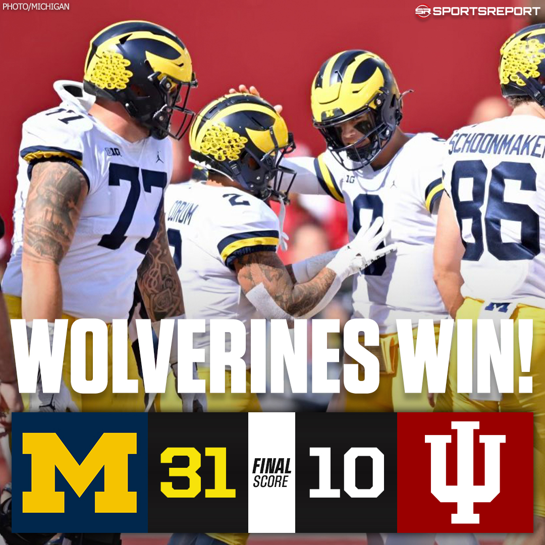 SRWolverines's tweet photo. #WOLVERINES WIN!!! #Michigan beats Indiana on the road, improving to 6-0!! https://t.co/cBkPaEhfR8