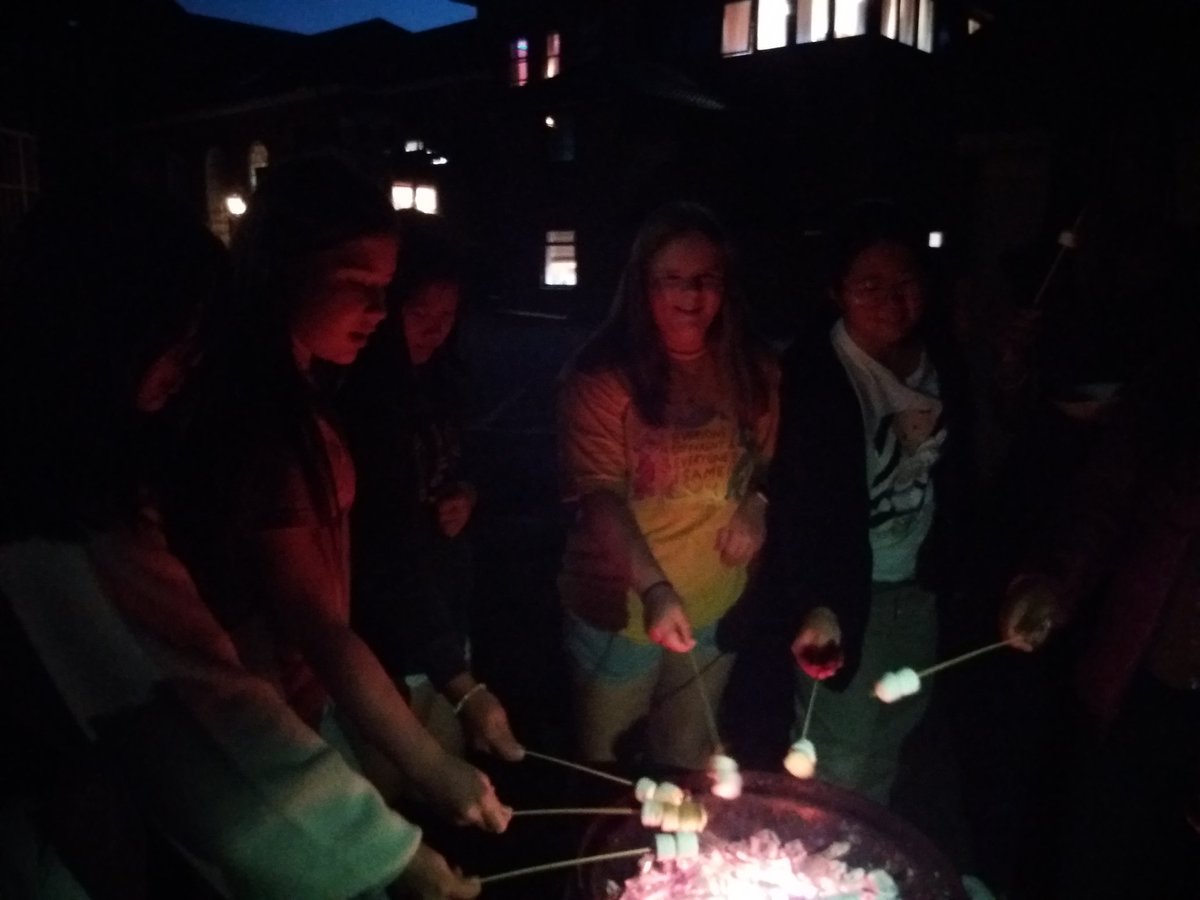 Evening fun: S'mores, a bonfire and a game of 'midnight' tag 🍡🍡🍡 #stswithunsboarding #iloveboarding #internationaldayofboarding