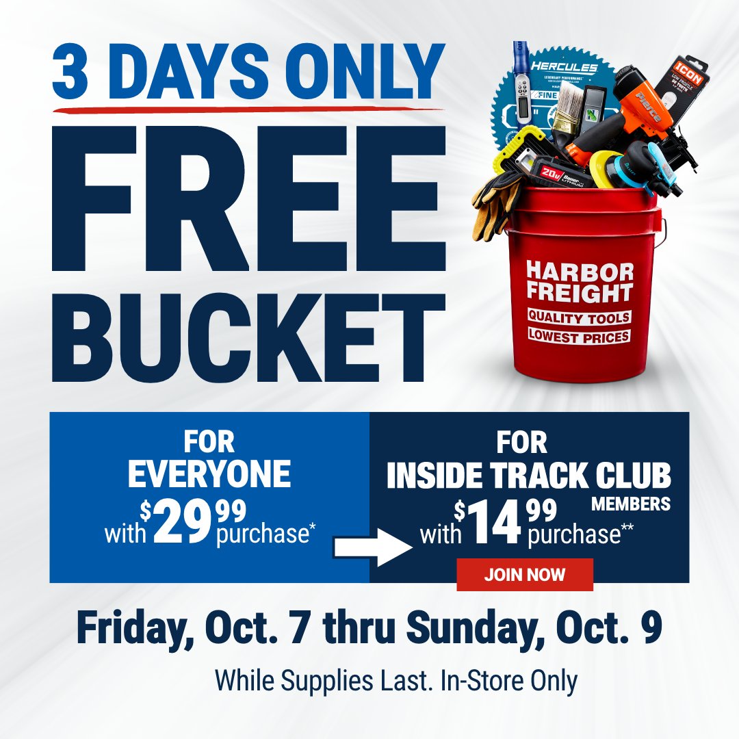 Harbor Freight on Twitter "Spend 29.99 at Harbor Freight this weekend
